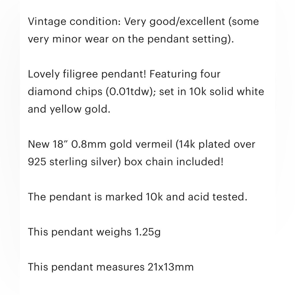 10k diamond paved heart swirl filigree solid yellow gold dainty pendant​​​​​​​​ - Picture 10 of 10